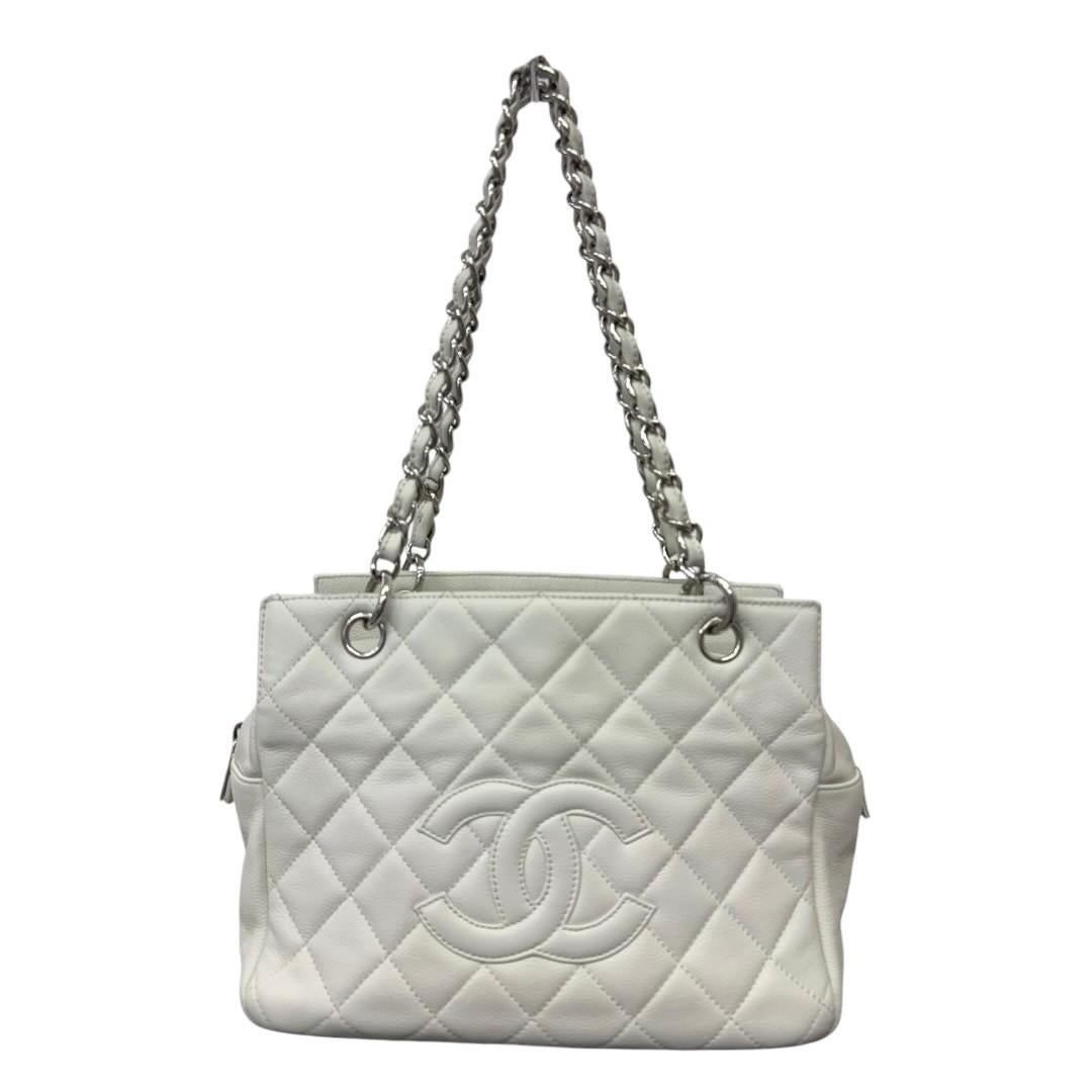 CHANEL Caviar Skin white bag PST