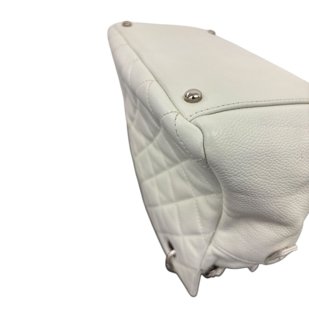CHANEL Caviar Skin white bag PST