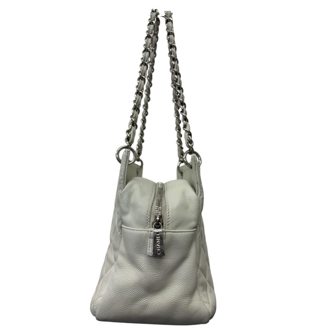 CHANEL Caviar Skin white bag PST