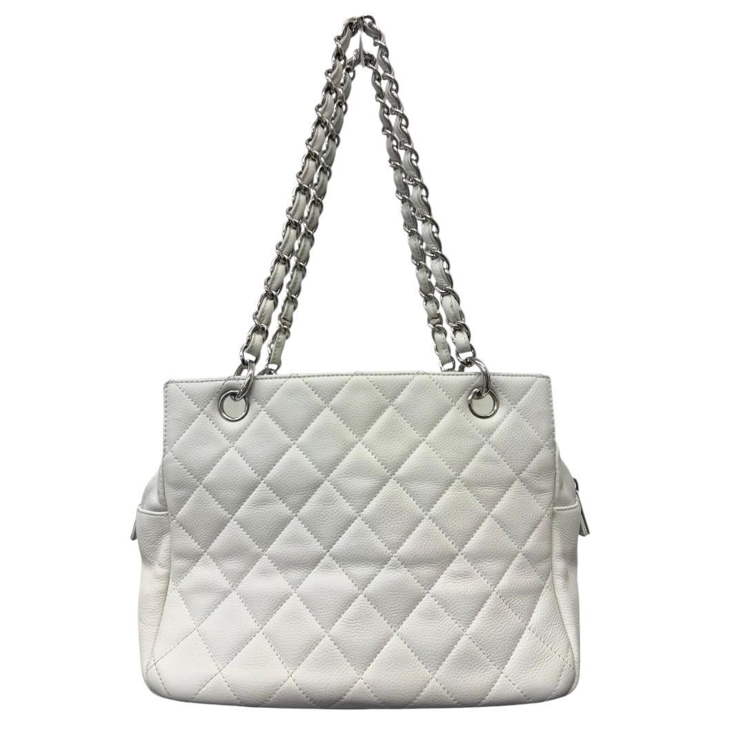 CHANEL Caviar Skin white bag PST