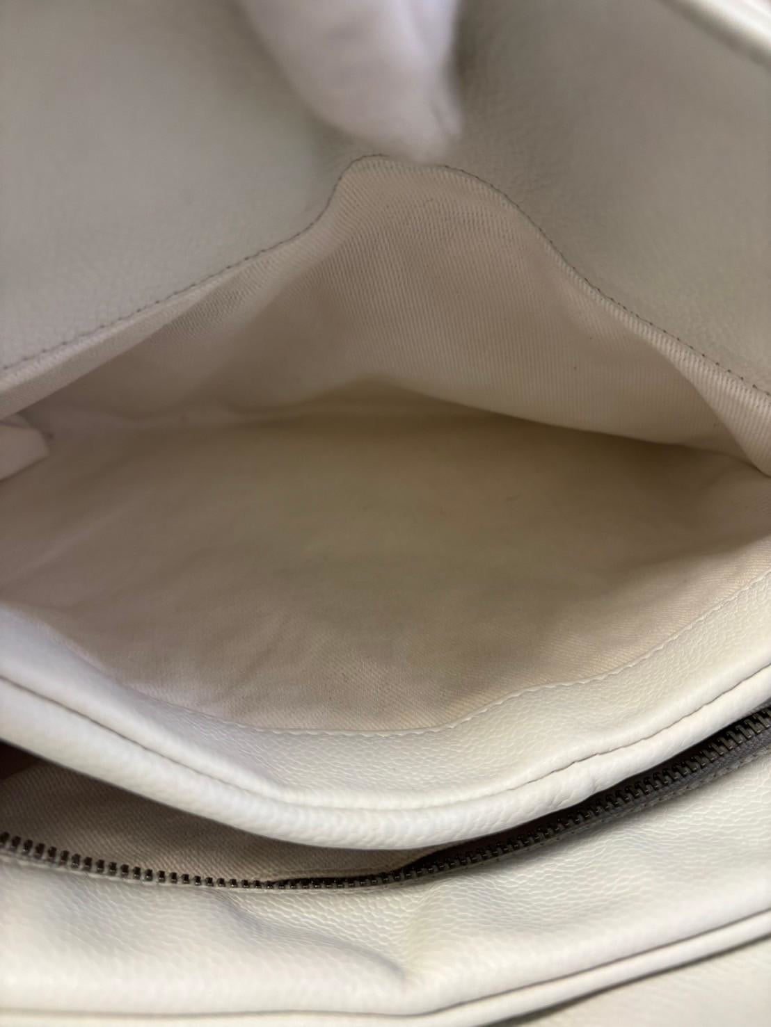 CHANEL Caviar Skin white bag PST