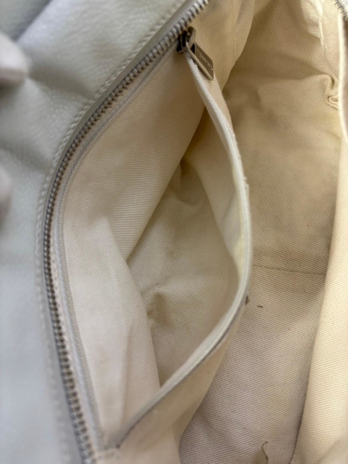 CHANEL Caviar Skin white bag PST