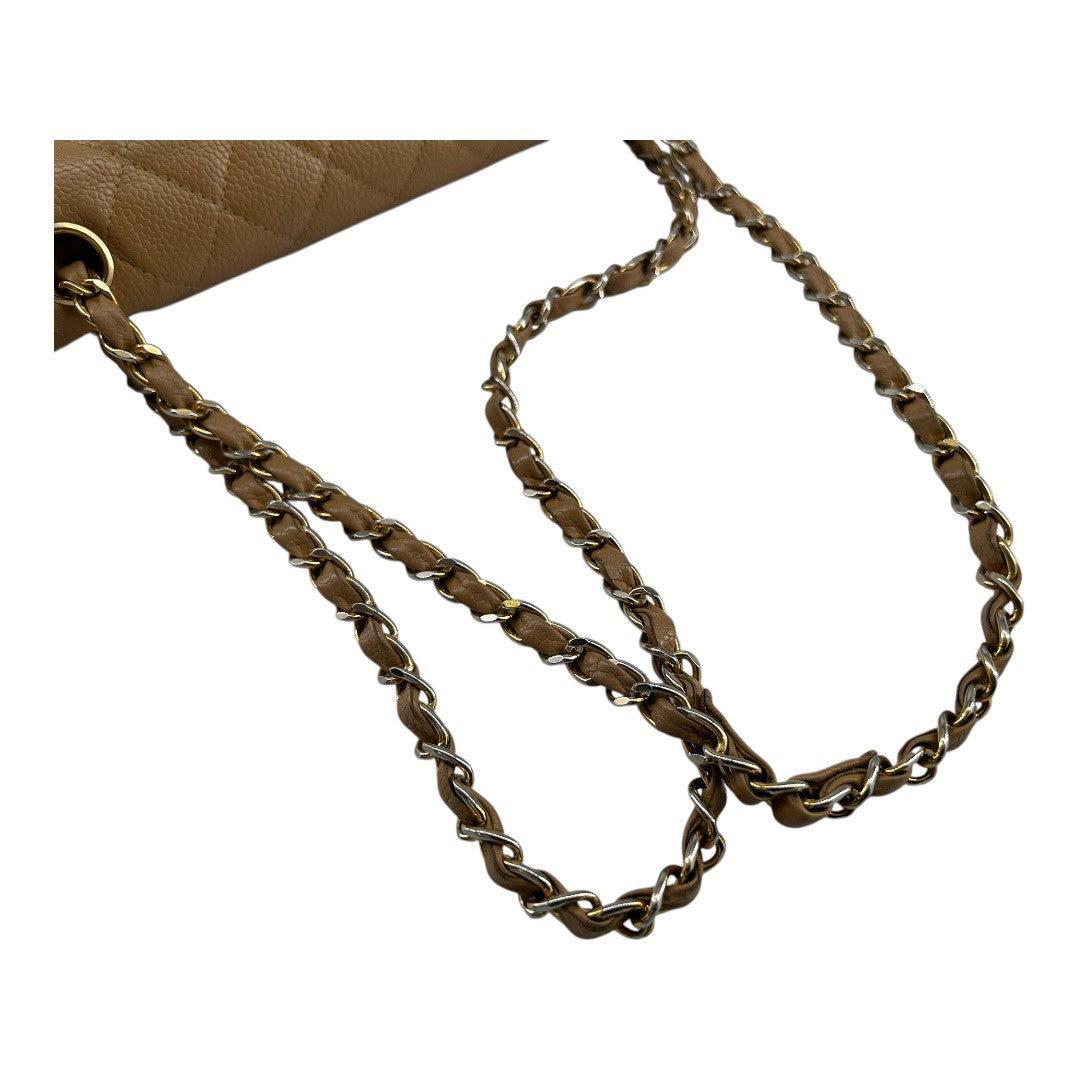 CHANEL Women's Chain Shoulder Bag with Double Flap, Lambskin
