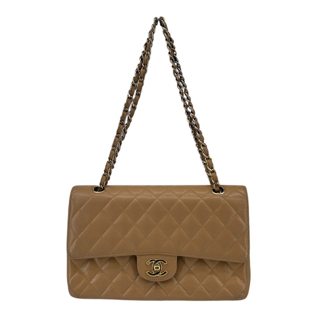 CHANEL Women's Chain Shoulder Bag with Double Flap, Lambskin