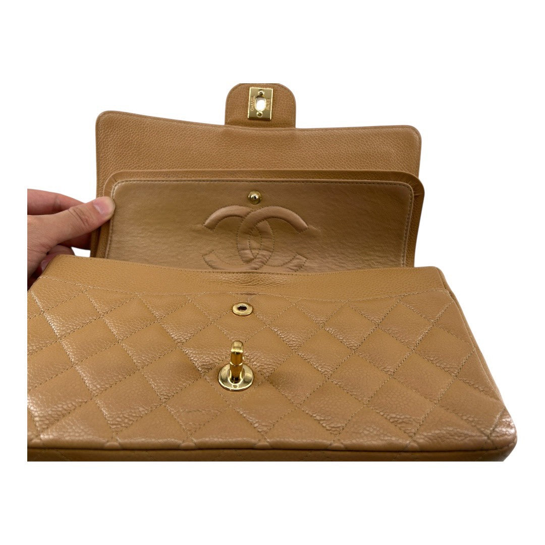 CHANEL Women's Chain Shoulder Bag with Double Flap, Lambskin