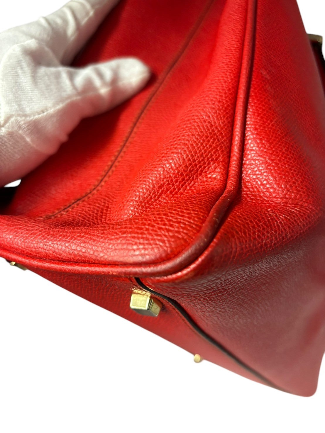 Valextra hand bag leather red