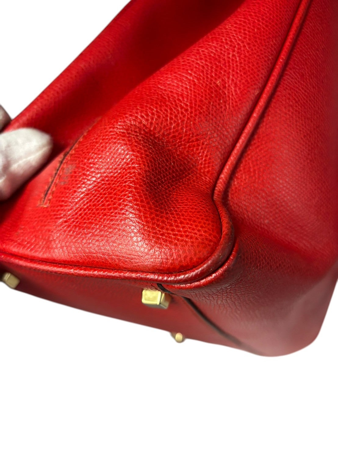 Valextra hand bag leather red
