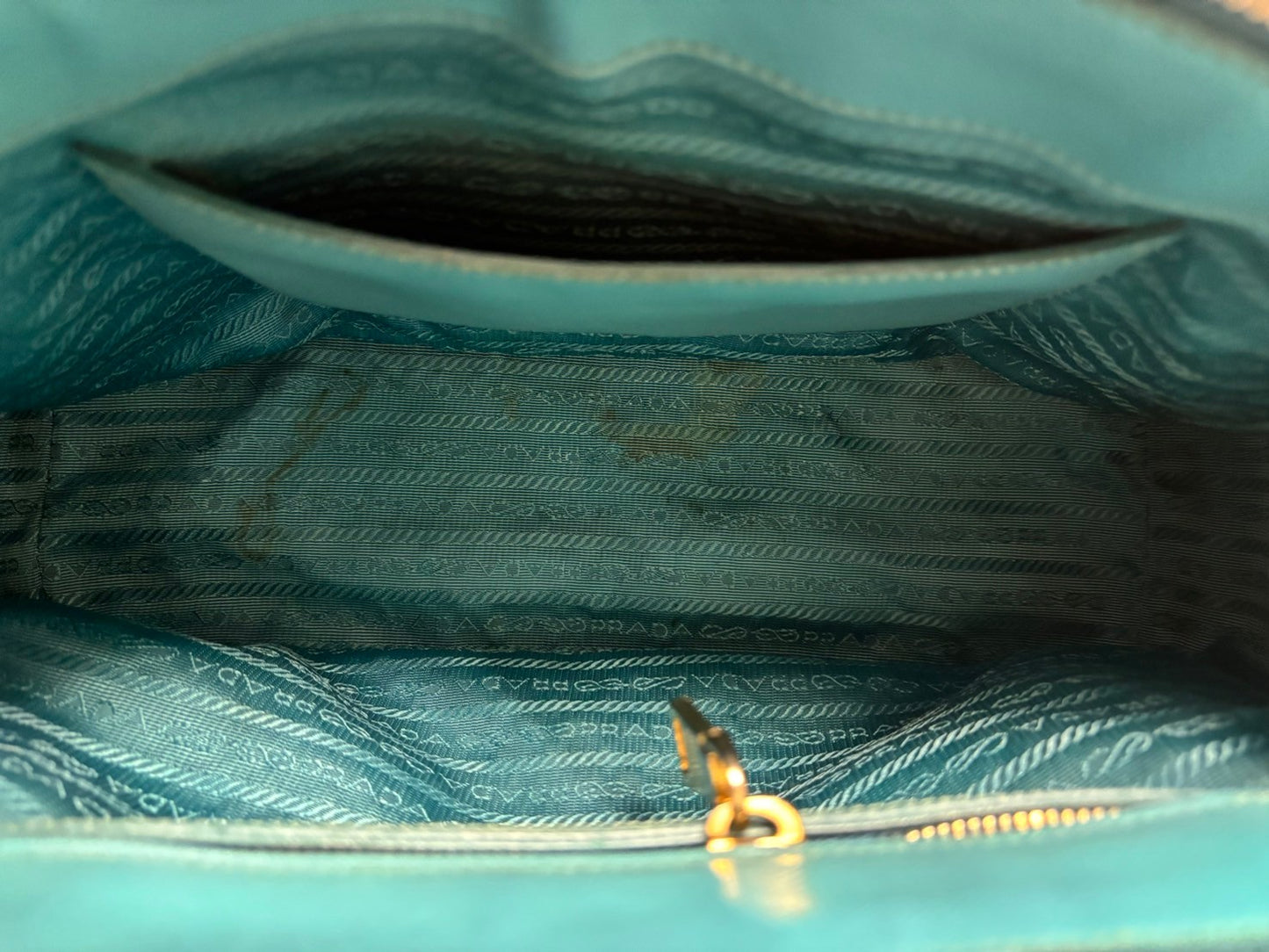 PRADA Galleria Sky Blue Shoulder bags