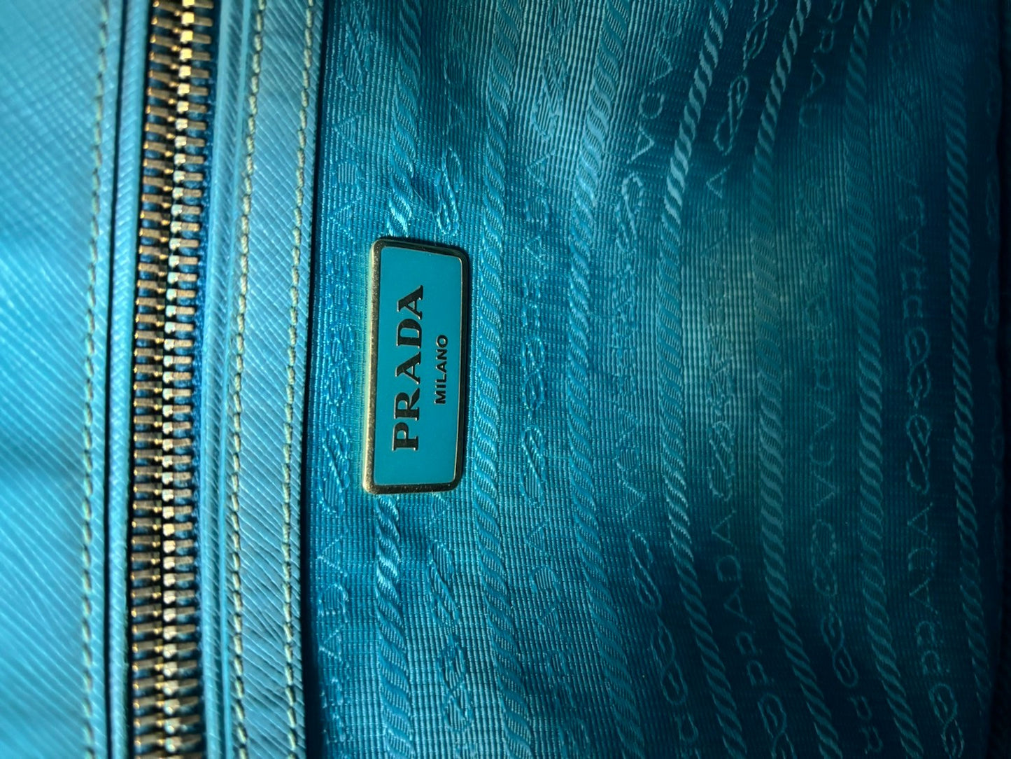 PRADA Galleria Sky Blue Shoulder bags