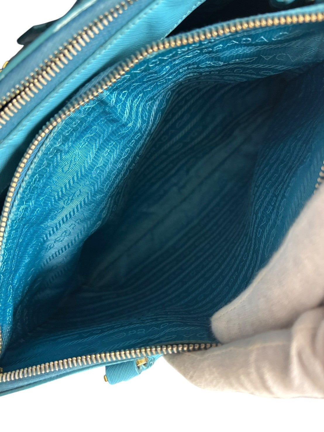 PRADA Galleria Sky Blue Shoulder bags