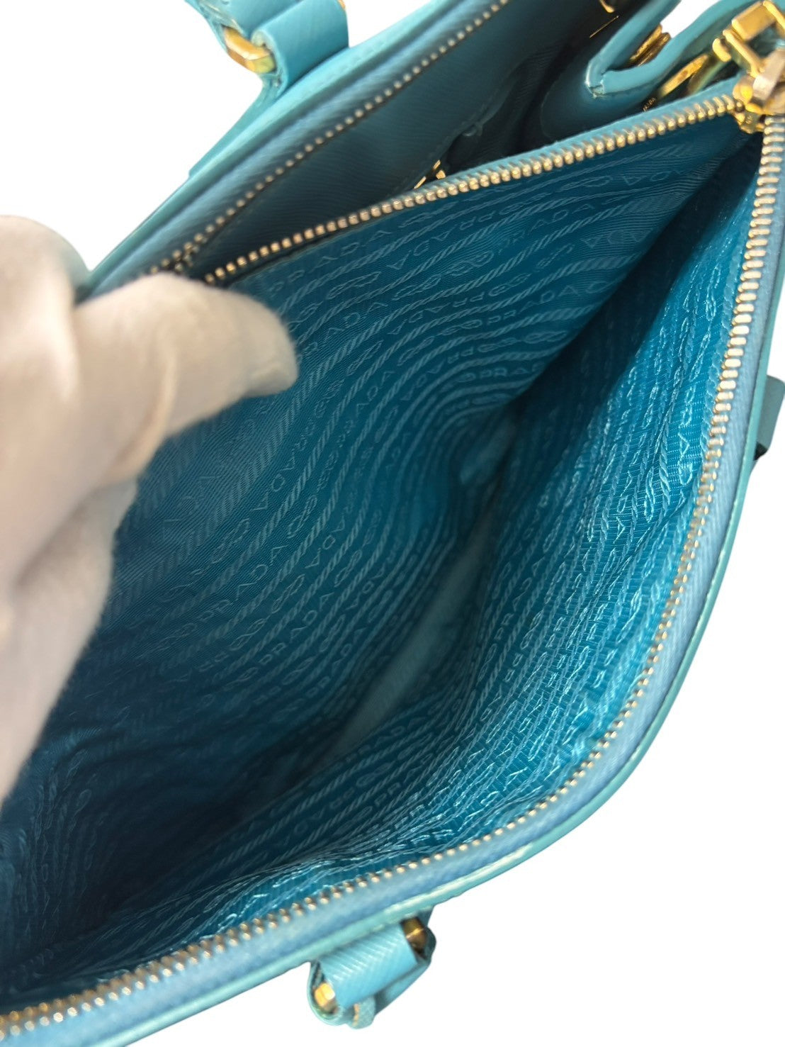 PRADA Galleria Sky Blue Shoulder bags