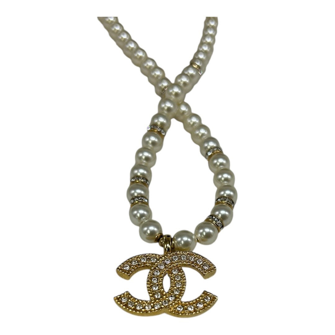 CHANEL necklace Light Stone Fake Pearl