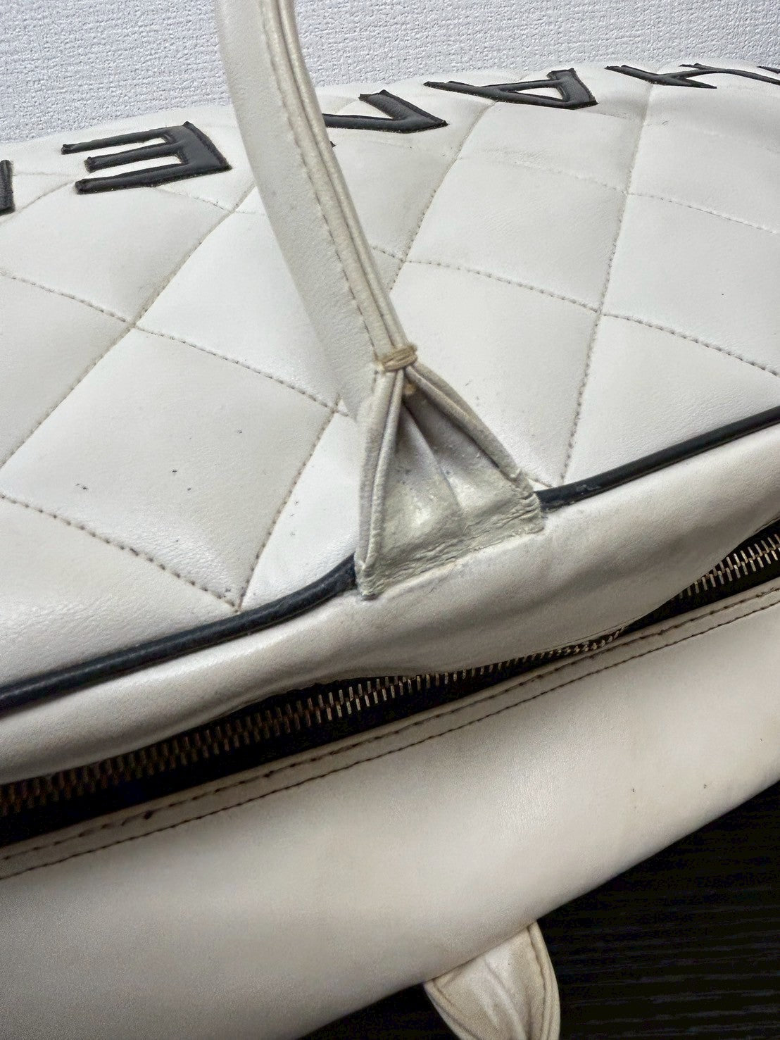CHANEL Boston bag white