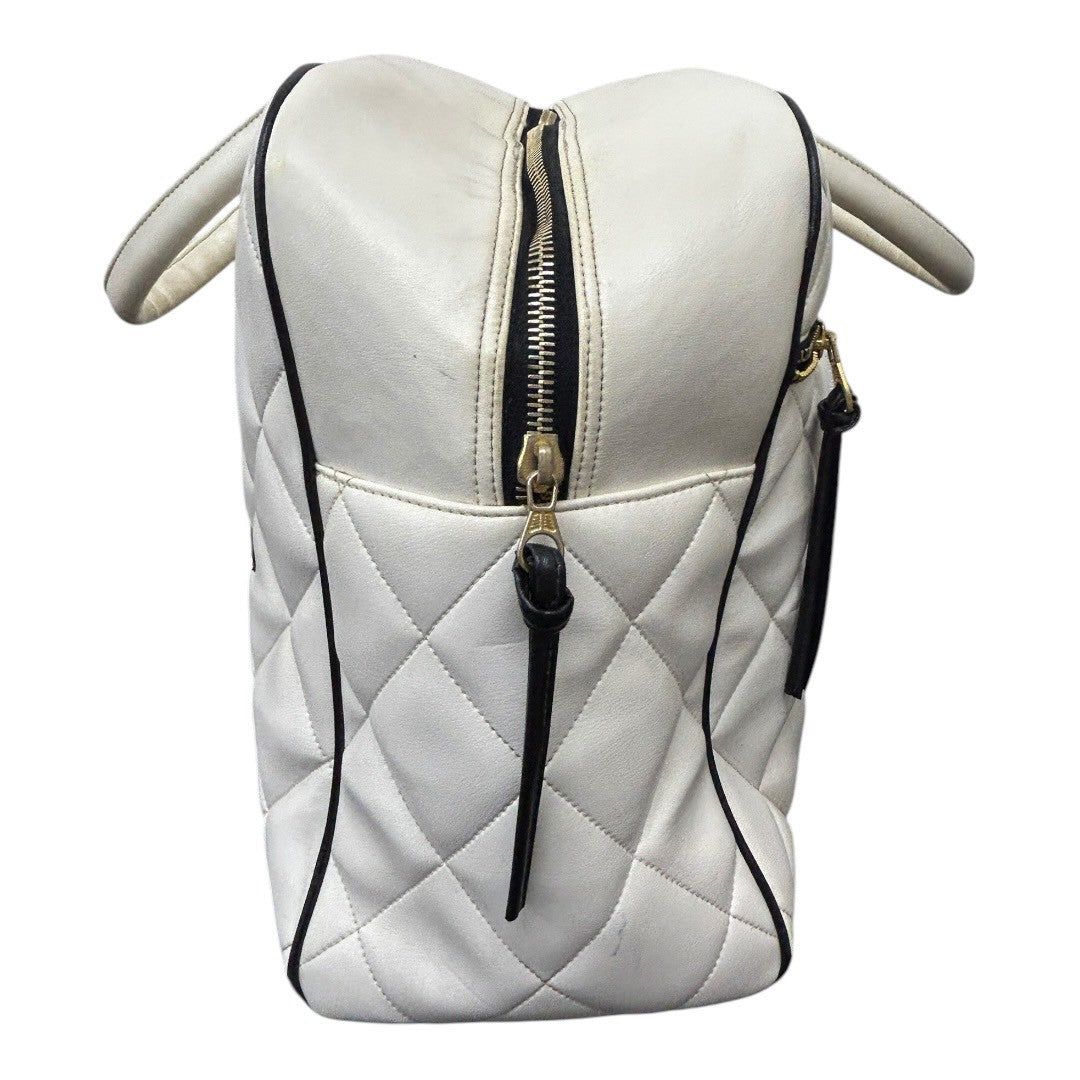 CHANEL Boston bag white