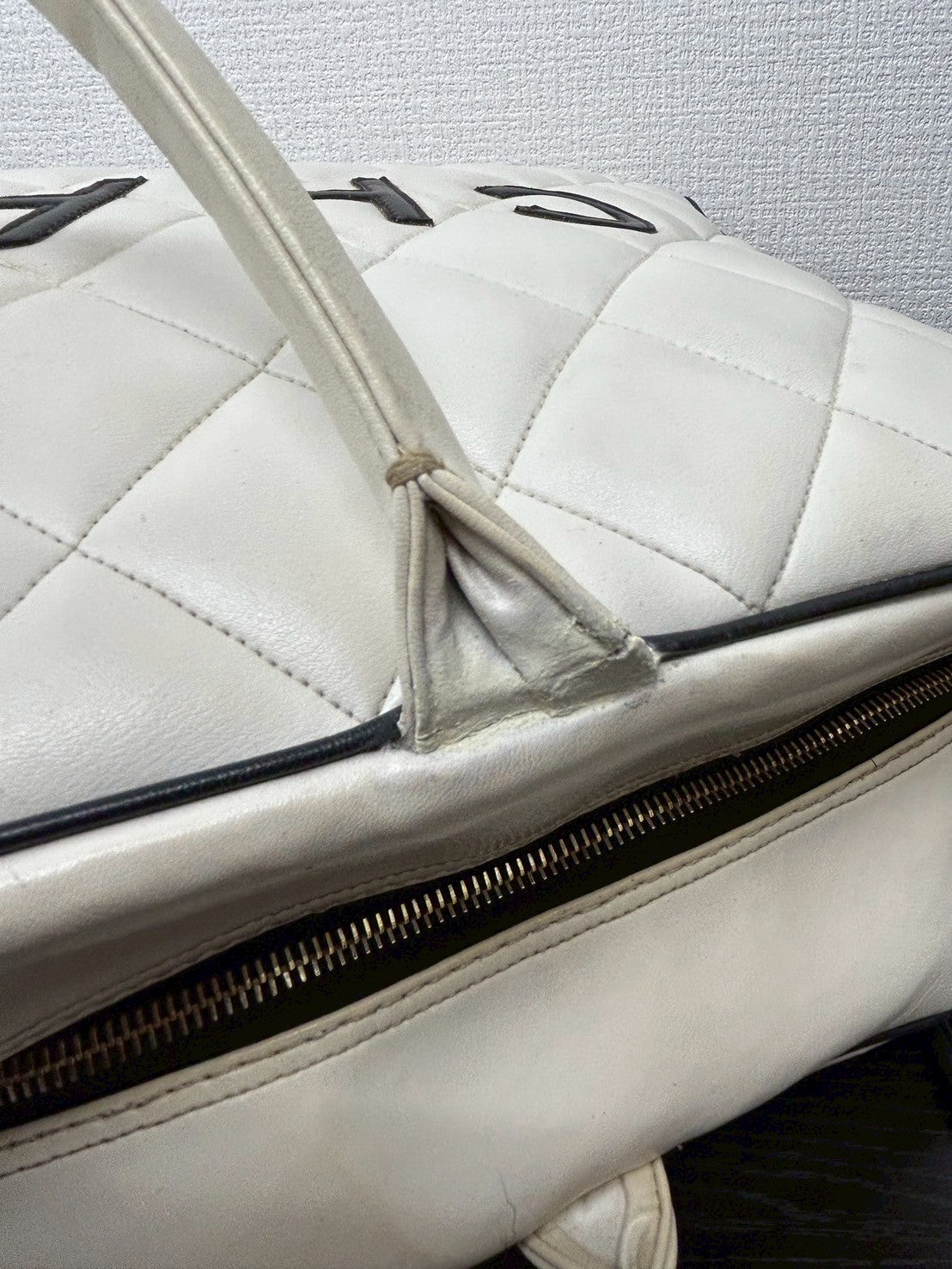 CHANEL Boston bag white