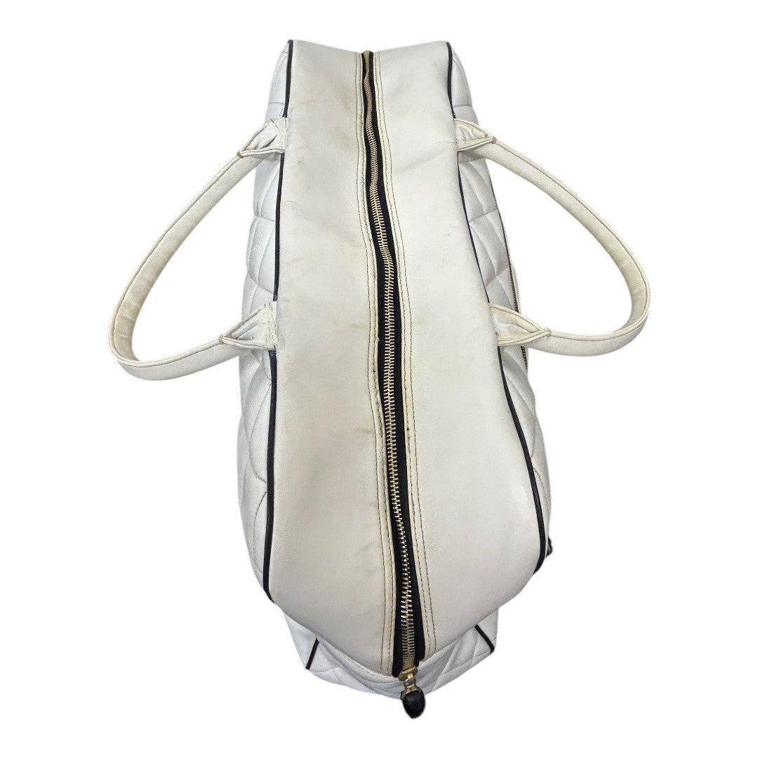 CHANEL Boston bag white