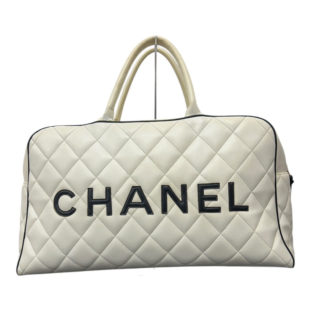 CHANEL Boston bag white