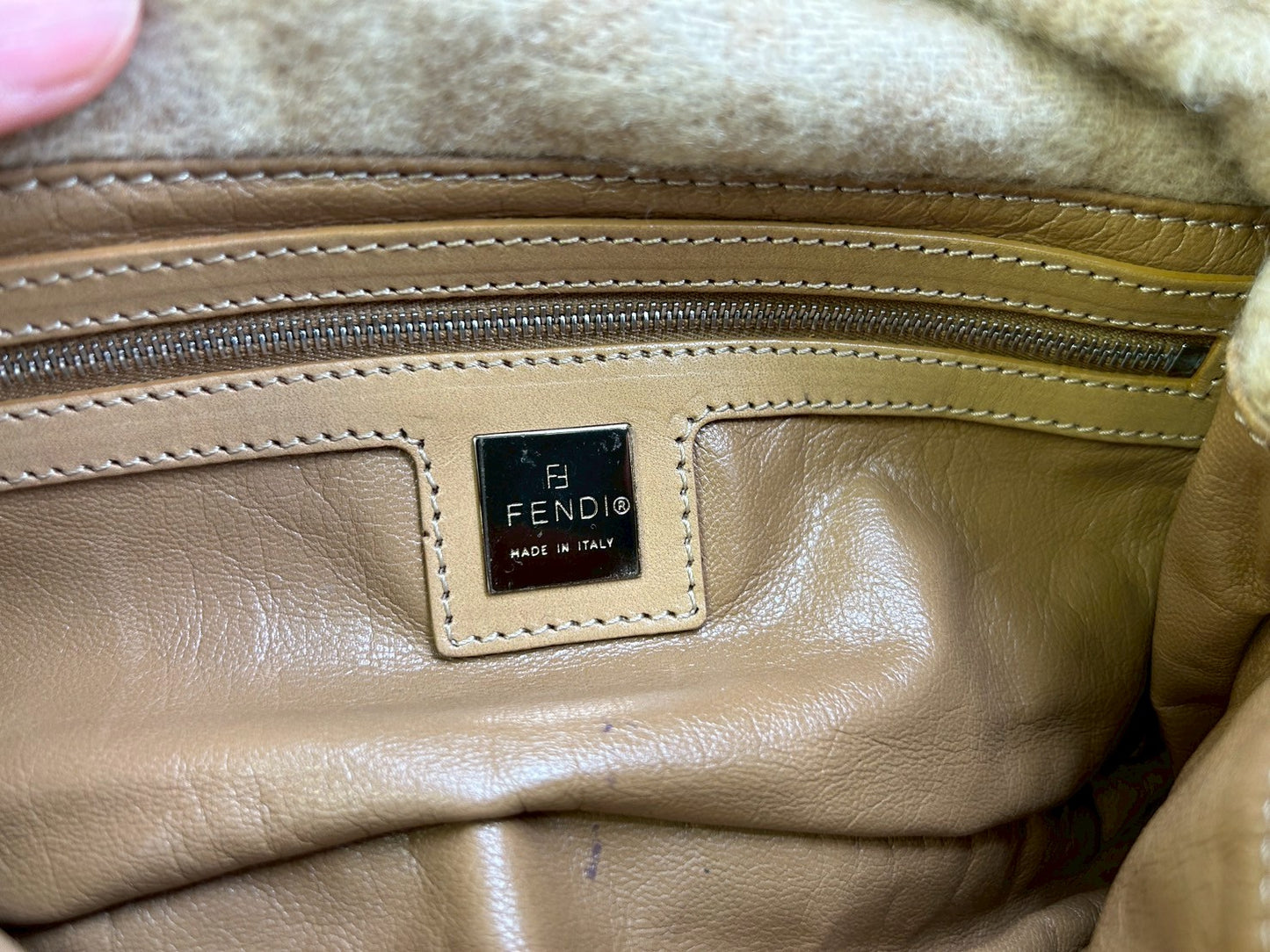 Fendi Women's Mamma Bucket Zucca Wool Handbag