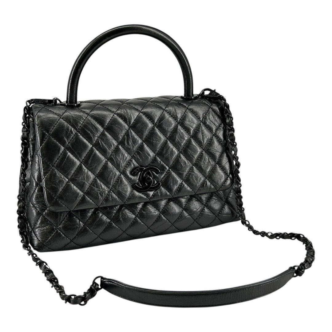 CHANEL Women's Shoulder Bag, Matelasse, Coco Handle
