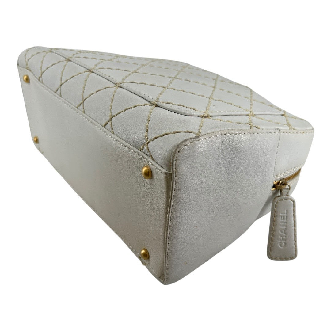 CHANEL Handbag Wild Stitch Tote White