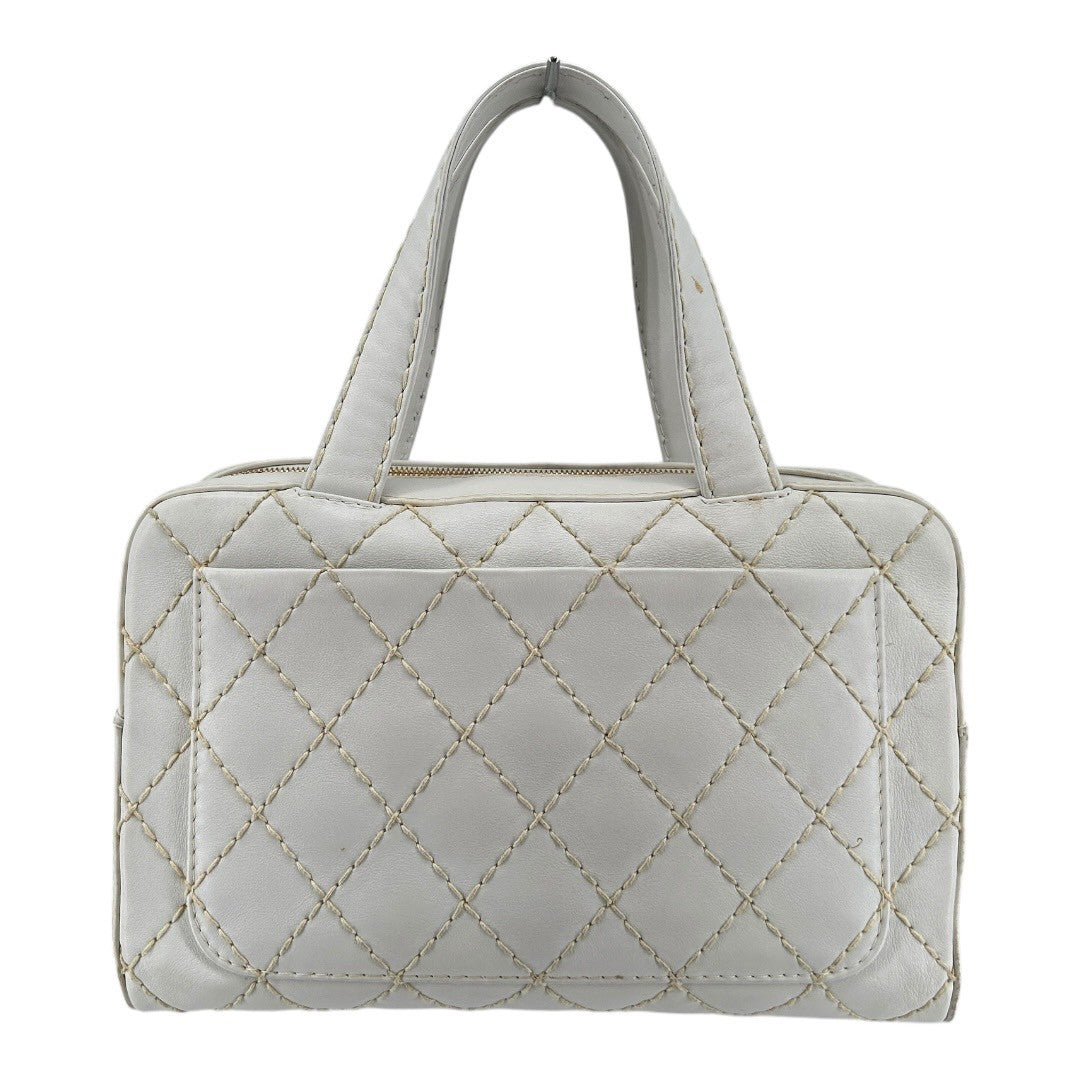 CHANEL Handbag Wild Stitch Tote White