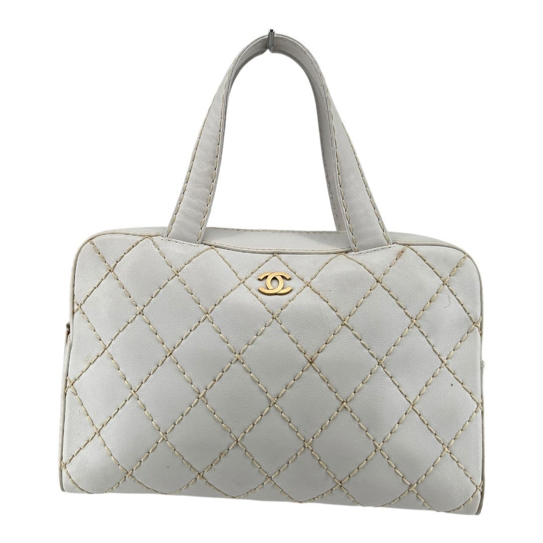 CHANEL Handbag Wild Stitch Tote White