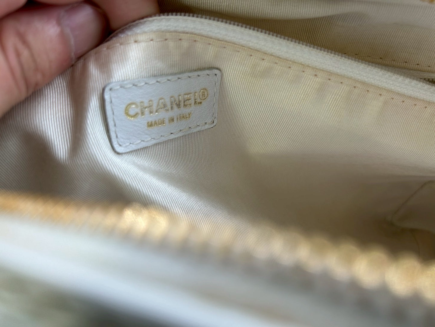 CHANEL Handbag Wild Stitch Tote White