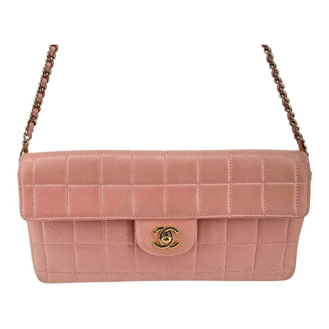 CHANEL Shoulder bag, chocolate bar, chain shoulder, pink