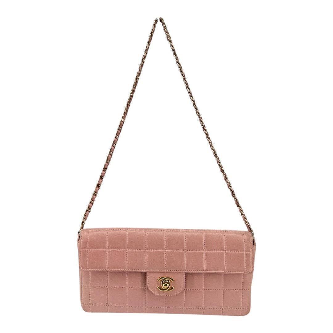 CHANEL Shoulder bag, chocolate bar, chain shoulder, pink