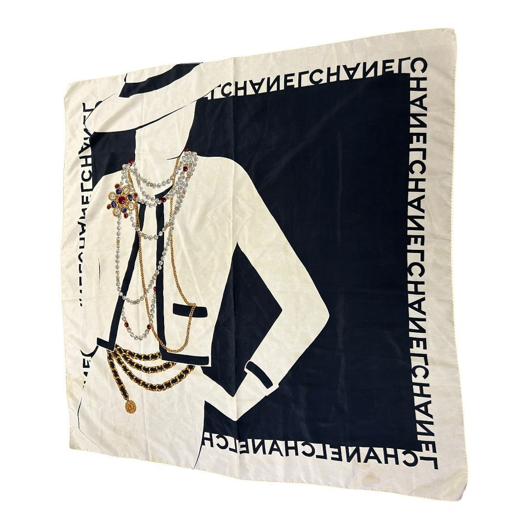 CHANEL Scarf Women's Accessories Mademoiselle White
