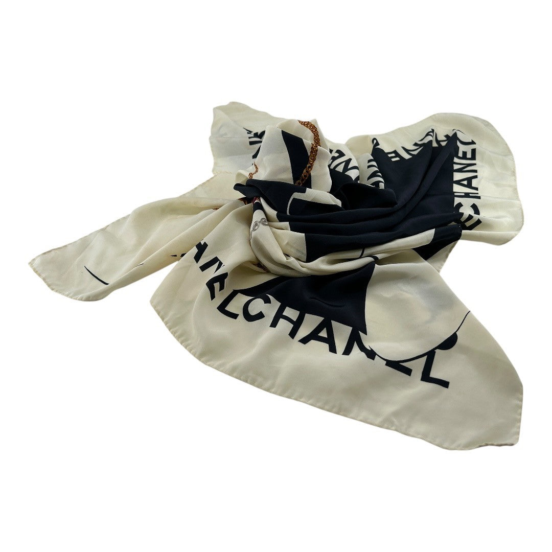 CHANEL Scarf Women's Accessories Mademoiselle White