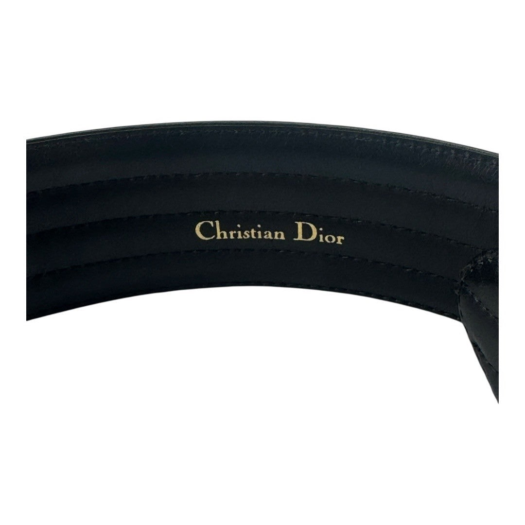 Dior Belt, gold hardware, men's, leather, black