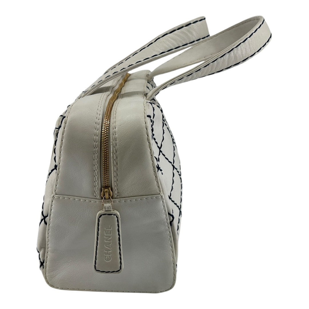 CHANEL Handbag Wild Stitch White