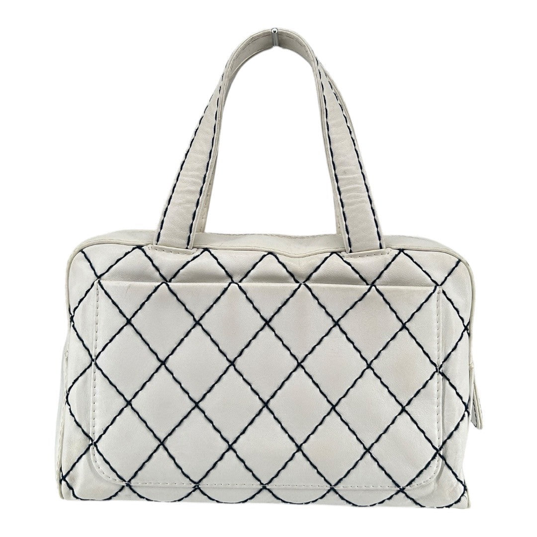 CHANEL Handbag Wild Stitch White
