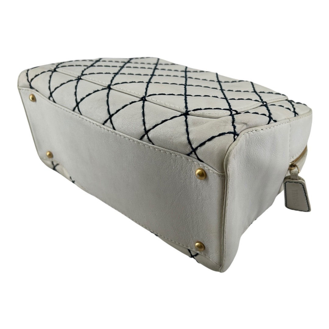 CHANEL Handbag Wild Stitch White