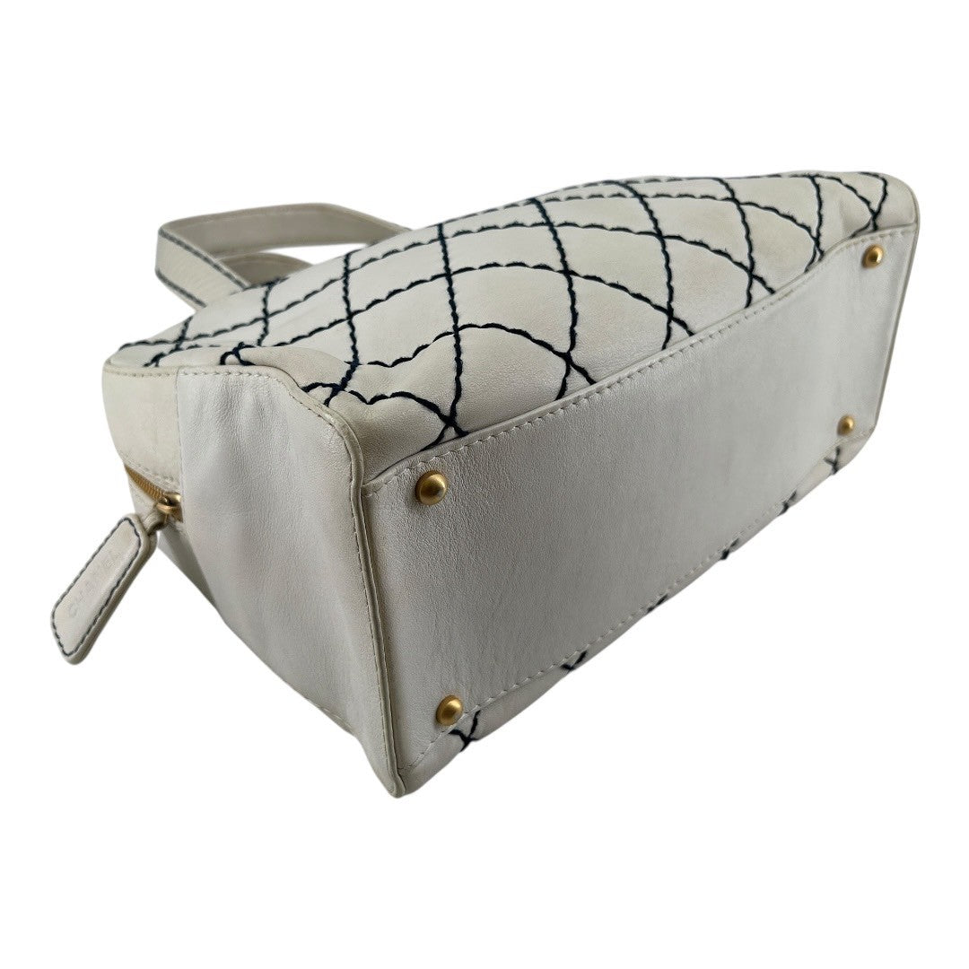 CHANEL Handbag Wild Stitch White