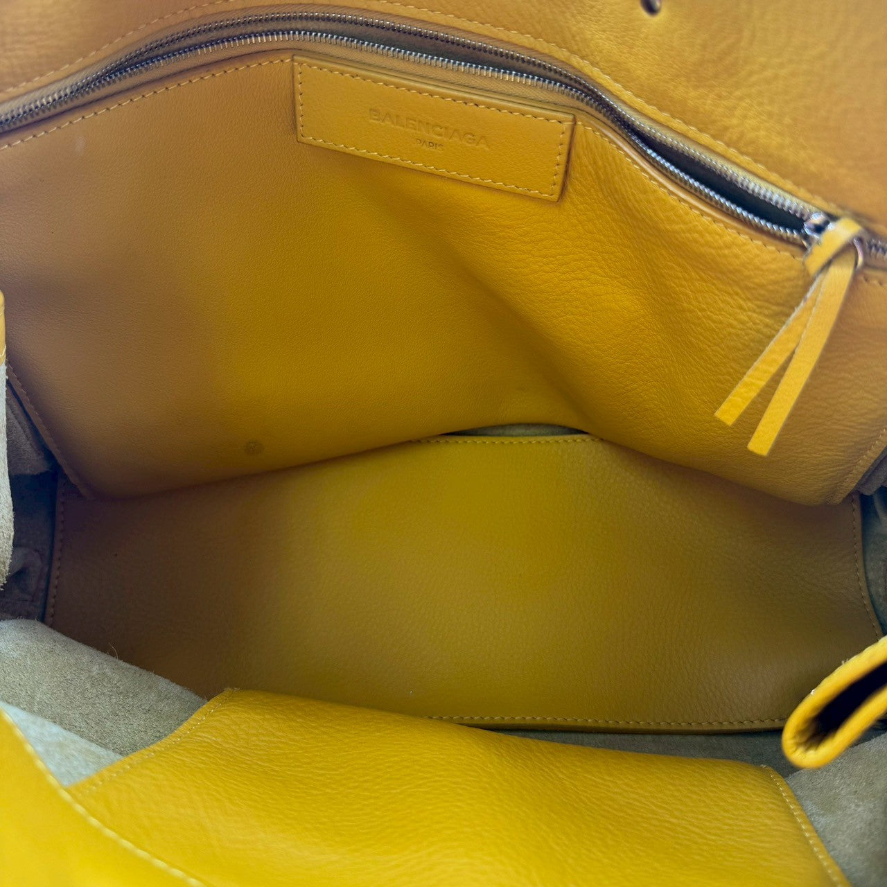 BALENCIAGA Handbag Paper Yellow Leather