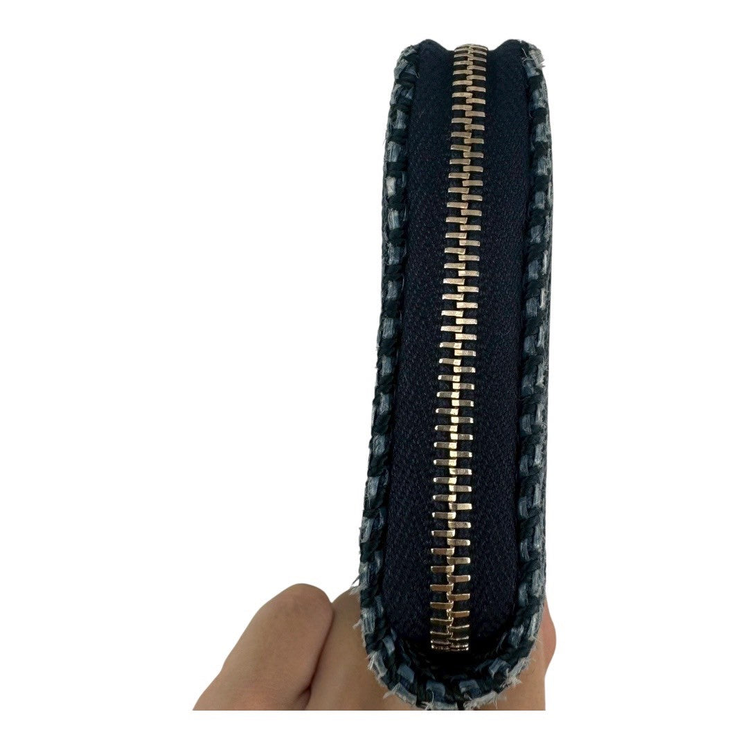 CHANEL Wallet Mini Round Zipper Denim Deauville