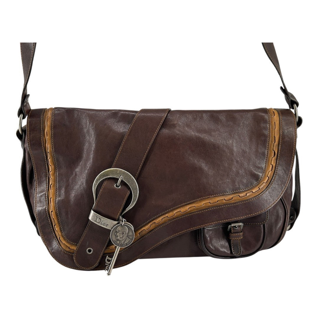 Dior Saddle Gaucho Calf Leather Shoulder Bag