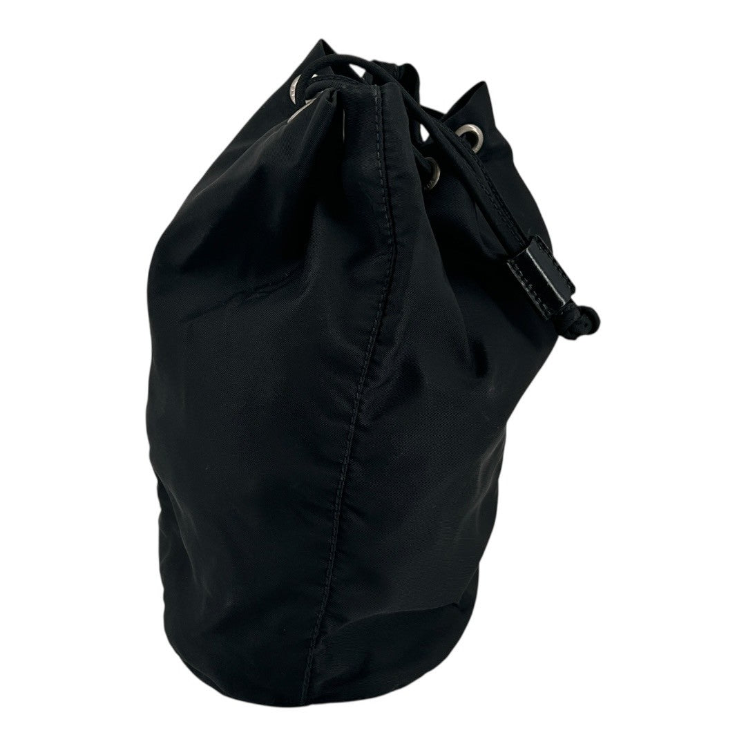 PRADA Nylon drawstring pouch with triangular logo