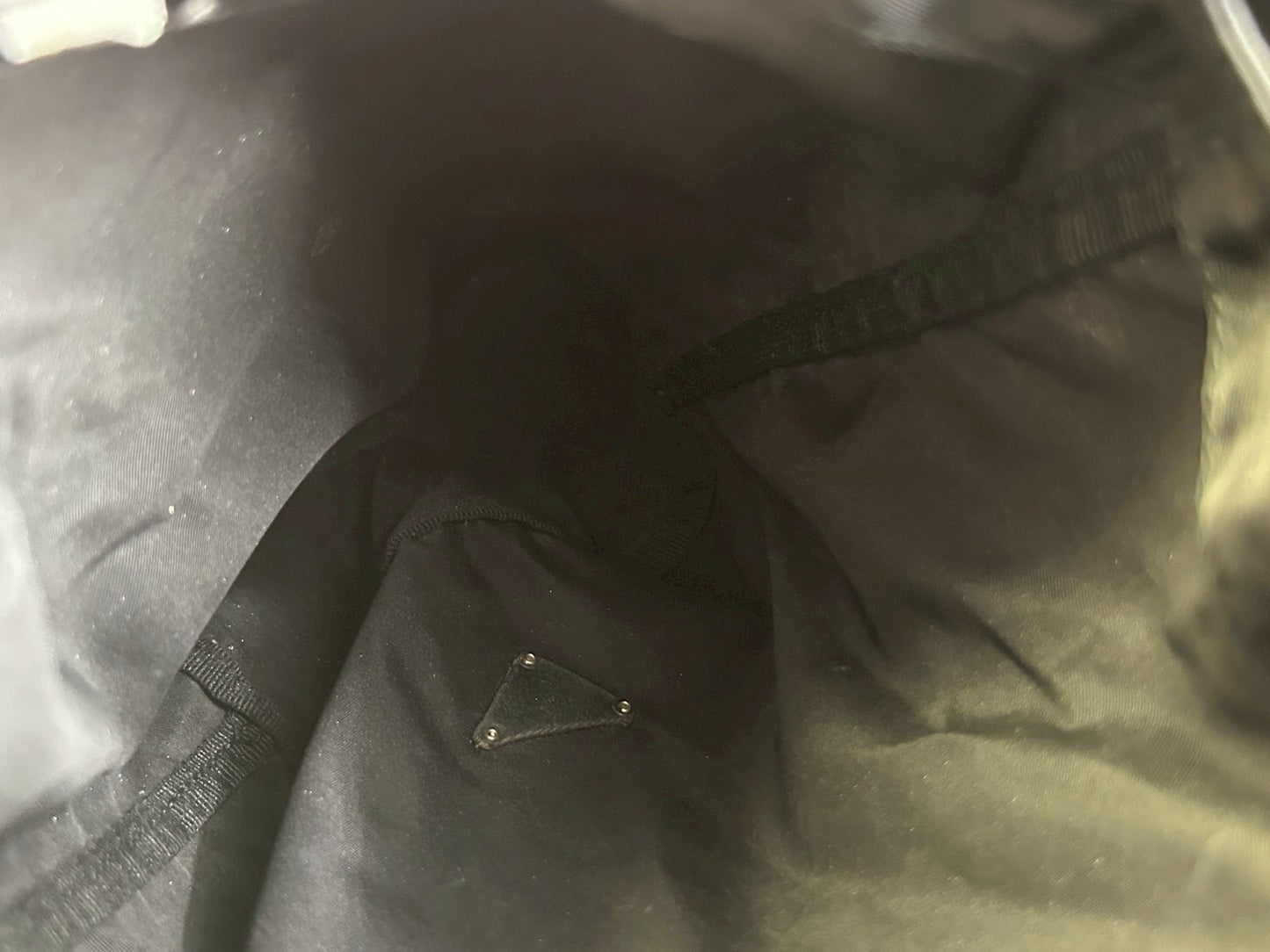 PRADA Nylon drawstring pouch with triangular logo