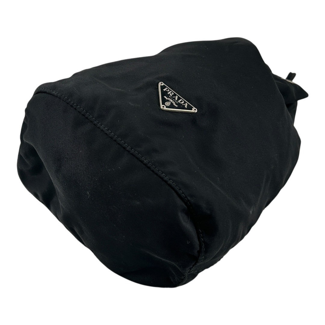 PRADA Nylon drawstring pouch with triangular logo