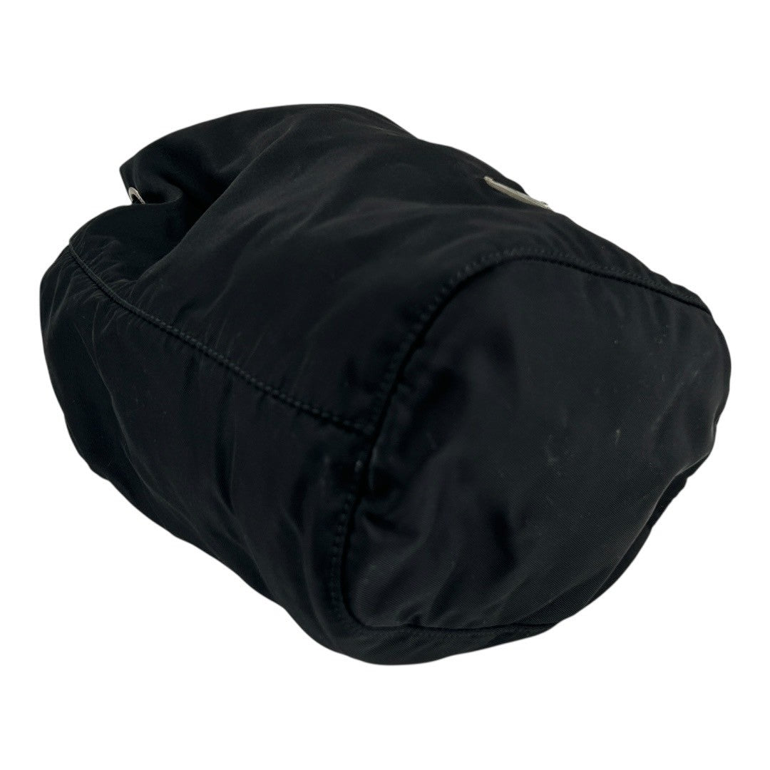 PRADA Nylon drawstring pouch with triangular logo