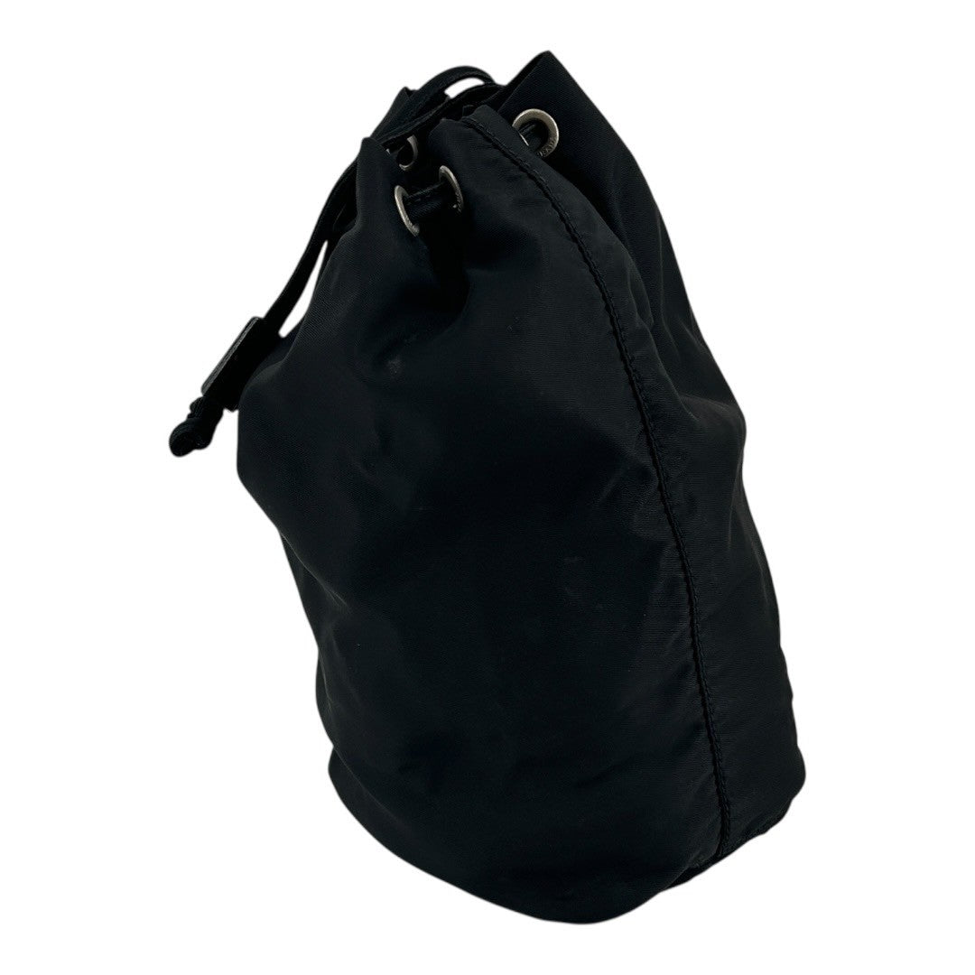 PRADA Nylon drawstring pouch with triangular logo