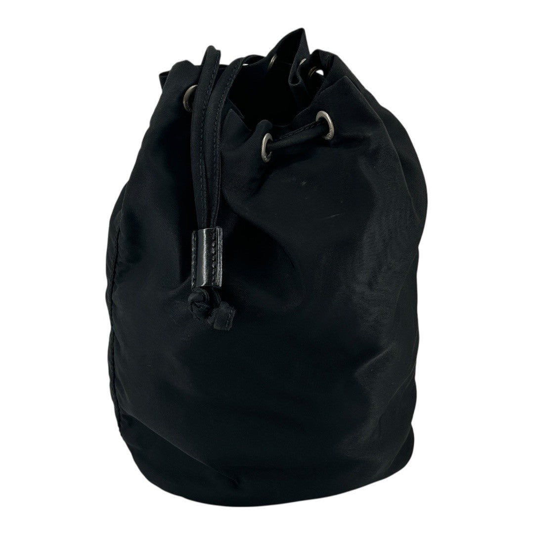 PRADA Nylon drawstring pouch with triangular logo