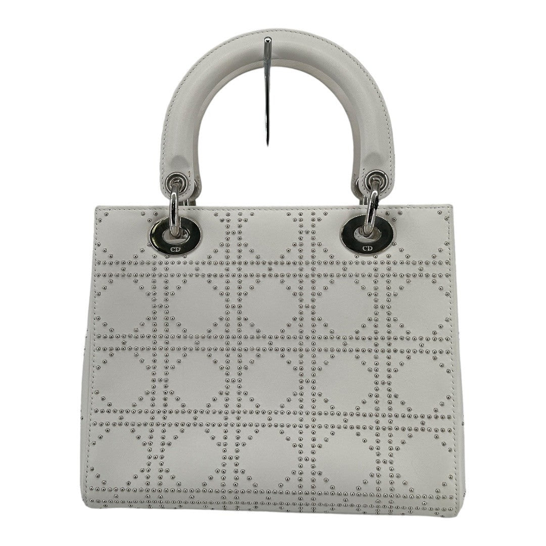 Dior Cannage Stud Handbag, Medium, White