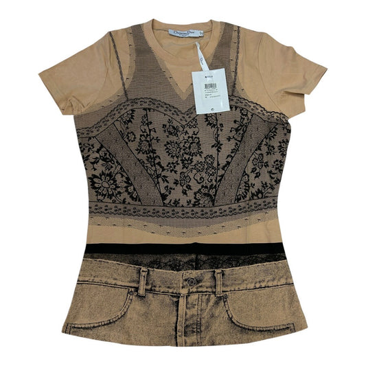Dior  T-shirt, unused tag, corset, Galliano period
