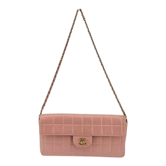 CHANEL　Shoulder bag, chocolate bar, chain shoulder, pink