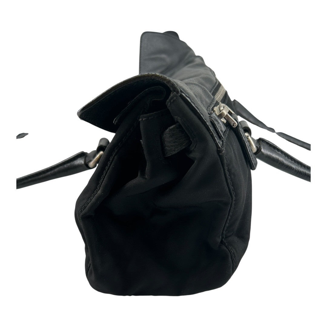 PRADA　Nylon handbag with triangular logo for women