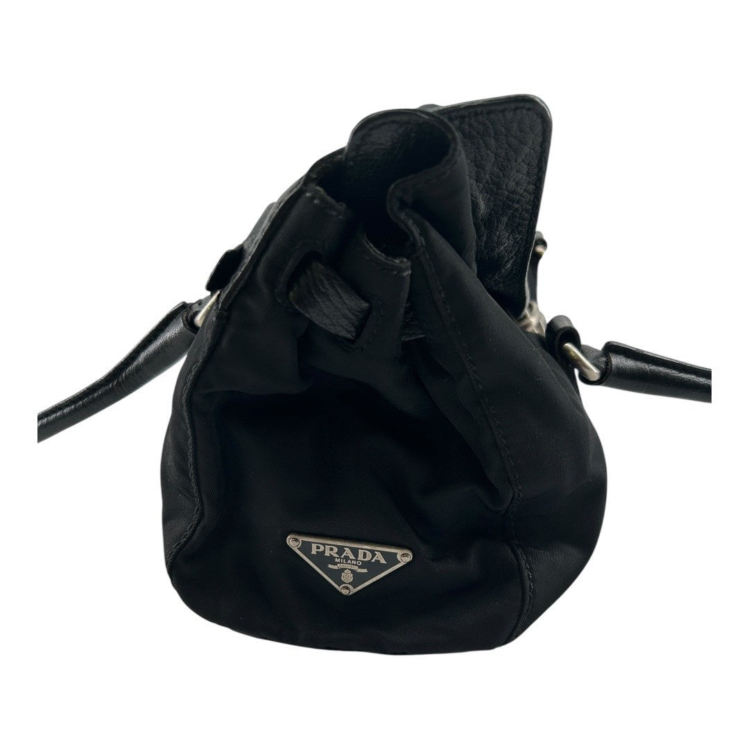 PRADA　Nylon handbag with triangular logo for women